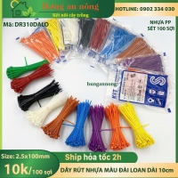 DR310DALO - Dây rút nhựa đánh dấu gia cầm, buộc linh kiện, cố định cây trồng ( sét 100 sợi size 2.5x100mm )