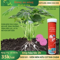 SOS101 viên nén lọ 22 viên - phân bón hữu cơ tan chậm trên 30 ngày, kích rễ tăng diệp lục, lá to, hoa trổ đầy đặn