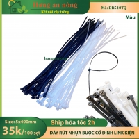 DR540TQ - Dây rút nhựa đánh dấu gia cầm, buộc linh kiện, cố định cây trồng ( sét 100 sợi size 5x400mm )