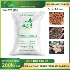 Bao 25kg đá lava, đá nham thạch đen đỏ chuyên lọc hồ cá, rải mặt chậu, lót chậu giữ ẩm cung cấp dinh dưỡng