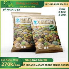 Bao 10kg masato BA đá khoáng Maifan chuyên dùng trồng sen đá, xương rồng, bonsai size 2-4mm và 3-6mm