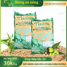 Túi 1kg Phân Neem Cake Bahar hữu cơ giàu dinh dưỡng, ngừa tuyến trùng cây, xua đuổi côn trùng sâu bọ - Nhập từ Ấn Độ