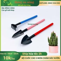 Bộ 3 cuốc cào gỗ mini dụng cụ làm vườn size s