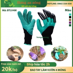 BTLV8M -  bao tay làm vườn thiết kế thông minh chống thấm nước, hỗ trợ 8 móng vuốt dễ dàng cào đất