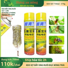 Keo xịt bẫy ong ruồi, ruồi giấm, đục bông, đục trái h.ại cây trồng chai 750ml - 570g ( xem trong mô tả )