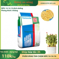 Bao 25kg - NPK 14-14-14 phân vàng Osmocote tan chậm tăng trưởng dinh dưỡng phóng thích 90 ngày