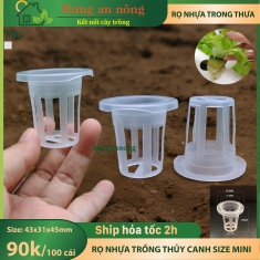 100 cái rọ nhựa trong trồng thuỷ canh, thủy sinh size 45x31x45mm