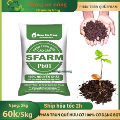 Túi 5kg Phân Trùn Quế hữu cơ 100% dạng bột đã qua xử lý dùng tốt cho mọi cây trồng hiệu Sfram