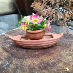 Thuyền Gốm Trang Trí Bonsai Tiểu Cảnh Sen Đá Xương Rồng