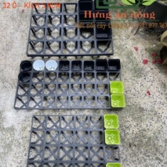 L2 - Set 5 khay chữ nhật 20/24/32 Ô VUÔNG - dùng chứa chậu ươm trồng sen đá xương rồng cây cảnh giò lan.