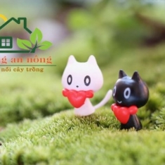 TT44 - CẶP MÈO TRẮNG ĐEN TIM ĐỎ